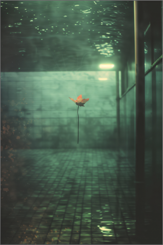 Dark moody fine art print on plexiglass acrylic, contemporary digital artwork for home, NOA Paris