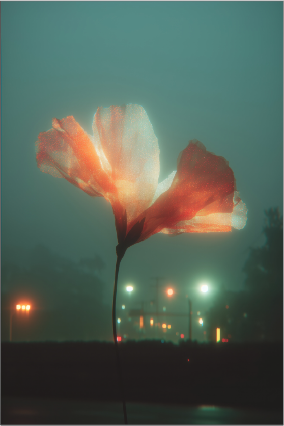 Contemporary floral digital art print on acrylic, large format flower wall art for home decor, NOA Paris