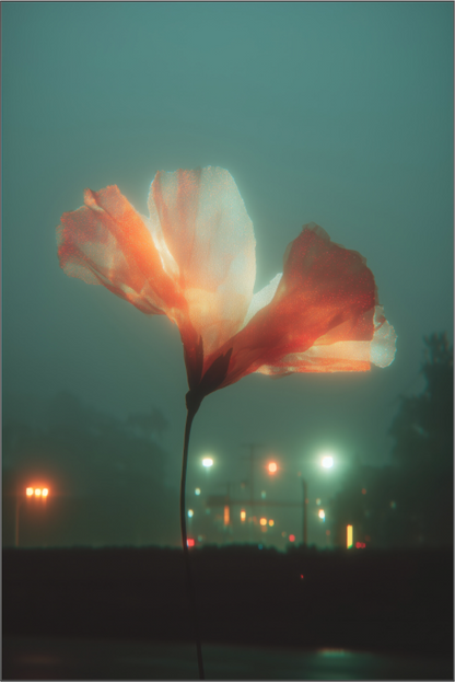 Contemporary floral digital art print on acrylic, large format flower wall art for home decor, NOA Paris
