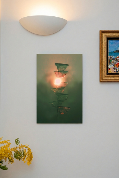 Contemporary geometric light art print on matte acrylic wall display, surreal wall art NOA Editions Paris