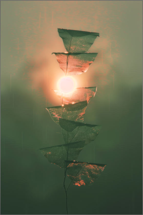Geometric light sculpture digital art print on acrylic, surreal contemporary wall art, large format NOA Paris