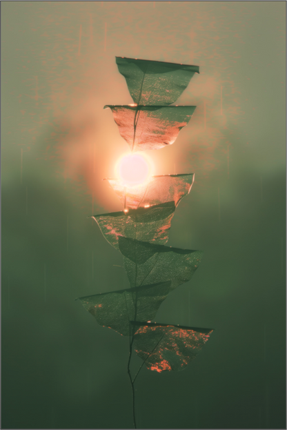 Geometric light sculpture digital art print on acrylic, surreal contemporary wall art, large format NOA Paris