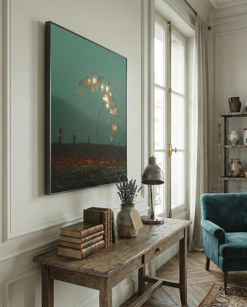 Prismatic Arc art print displayed in Parisian apartment — NOA Editions contemporary wall art