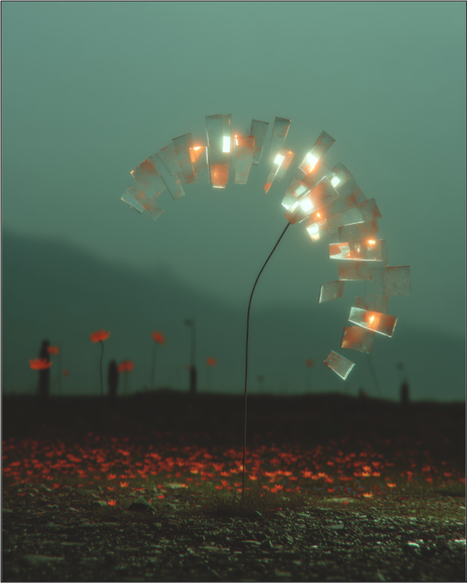 Prismatic Arc — original digital art print on matte acrylic, contemporary light edition by NOA Paris