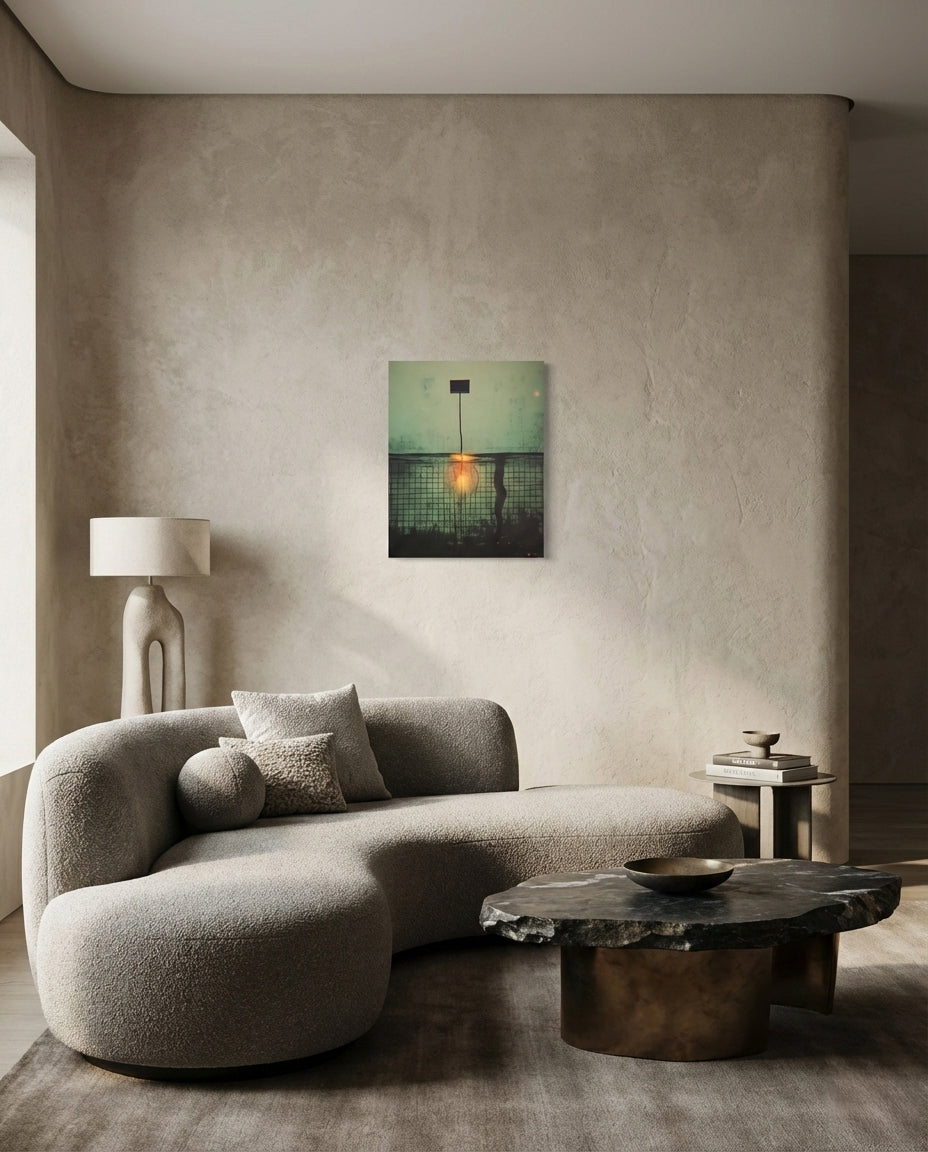 Surreal underwater art print in modern living room, contemporary wall art on plexiglass acrylic NOA Editions